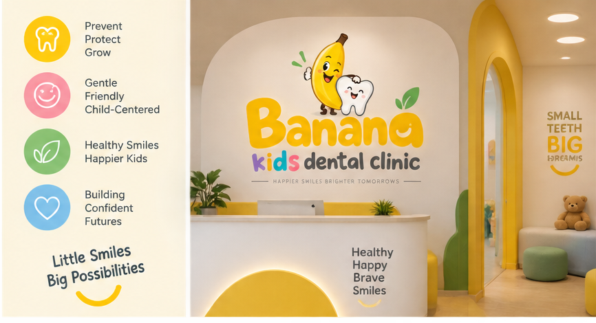 Banana Kids Dental Clinic reception concept